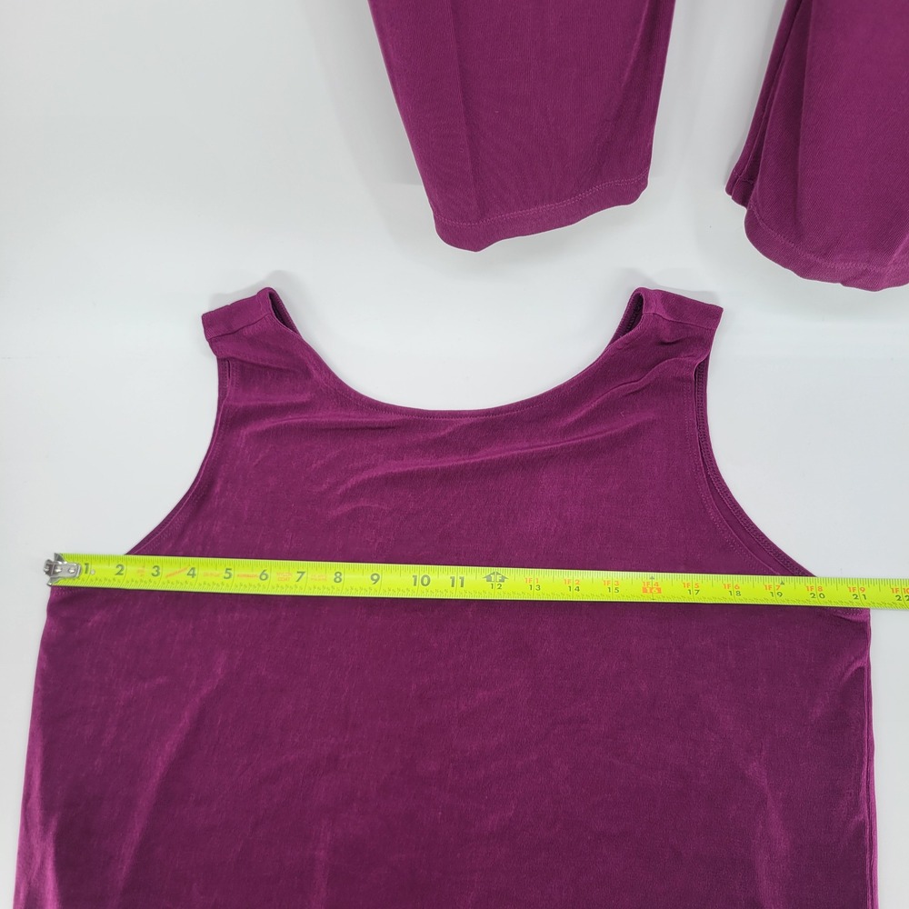 Chicos Travelers Plum Purple 2 Piece Set Tank Top Straight Leg Pants Size 3 XL - Picture 8 of 8
